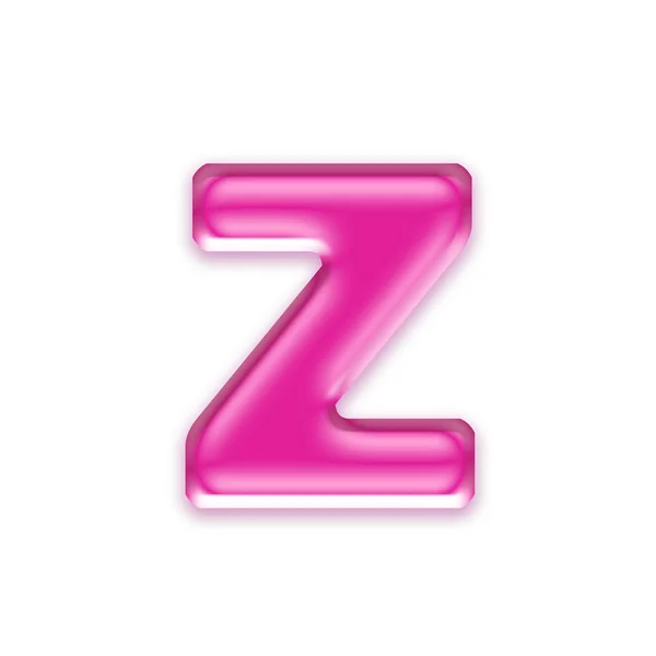 Lettera gelatina rosa isolata su sfondo bianco - Z — Foto Stock