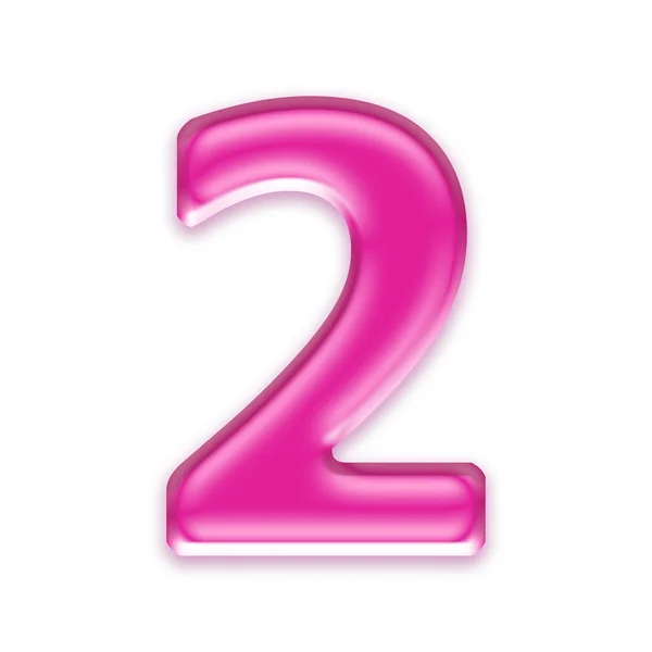 Pink jelly digit isolated on white background - 1 — Stock Photo, Image