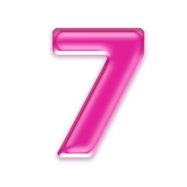 Dígito de geleia rosa isolado no fundo branco - 7 — Fotografia de Stock
