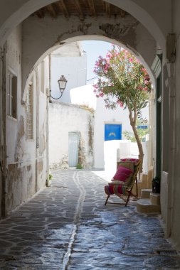 Typical small street in Greece clipart