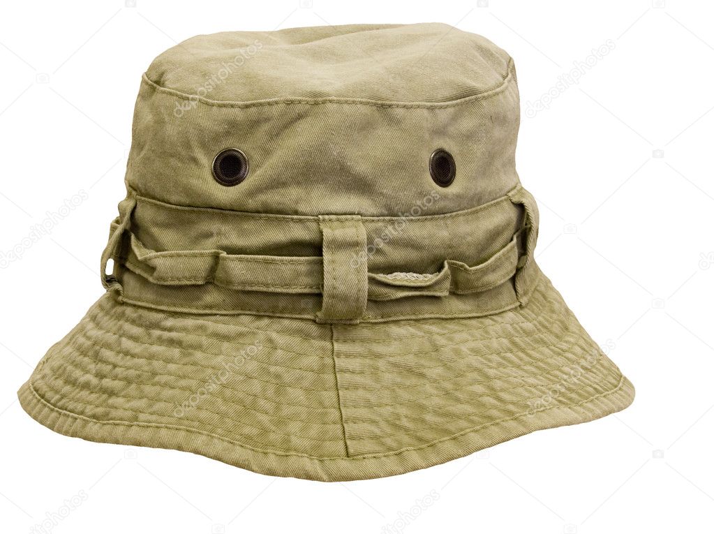 Trout fishing hat isolated