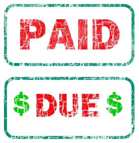 Paid and due stamp sign — Stock Photo, Image