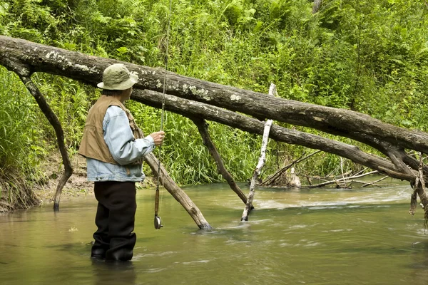 Pescador de truchas — Foto de Stock