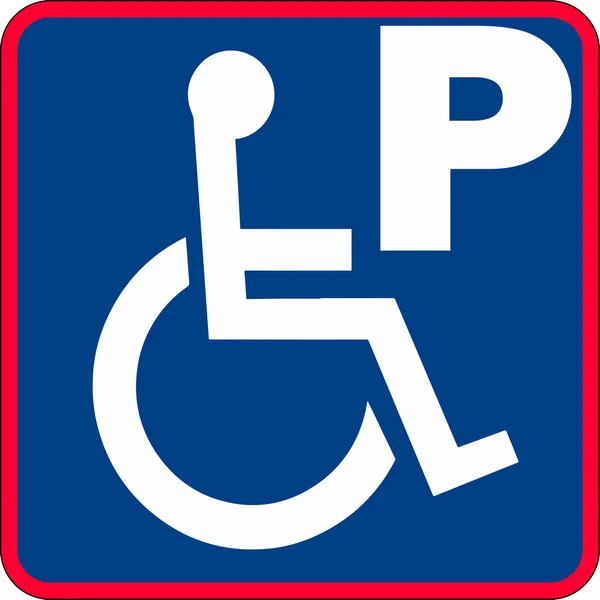 Osób niepełnosprawnych, parking ilustracja znak — Zdjęcie stockowe