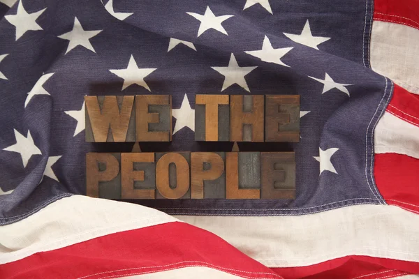 American flag with the words we the — Stock Photo, Image
