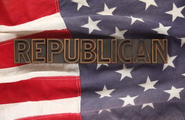 Flag with Republican word clipart