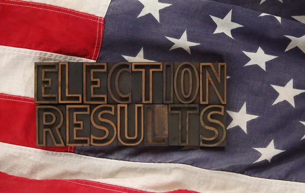 Election results on USA flag — Stock Photo, Image