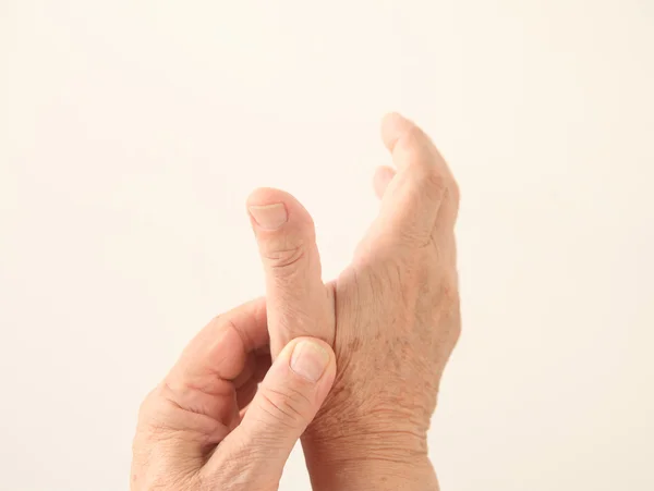 O homem tem um polegar dolorido — Fotografia de Stock