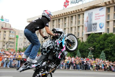 Motorcu toplantı ve gösteri kiev şehri gün