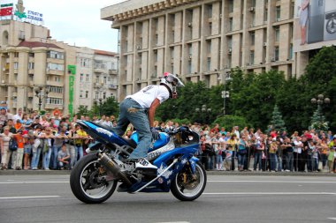 Motorcu toplantı ve gösteri kiev şehri gün