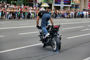 Motorcu toplantı ve gösteri kiev şehri gün