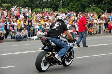 Motorcu toplantı ve gösteri kiev şehri gün