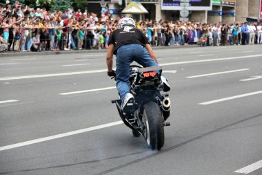 Motorcu toplantı ve gösteri kiev şehri gün