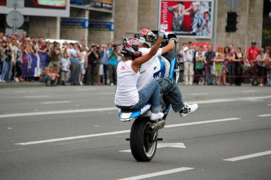 Motorcu toplantı ve gösteri kiev şehri gün