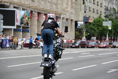 Motorcu toplantı ve gösteri kiev şehri gün