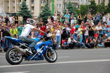 Motorcu toplantı ve gösteri kiev şehri gün