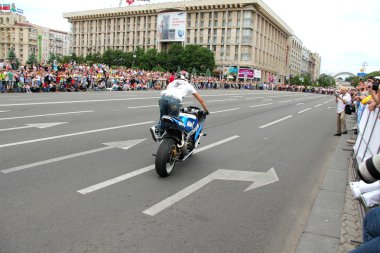 Motorcu toplantı ve gösteri kiev şehri gün