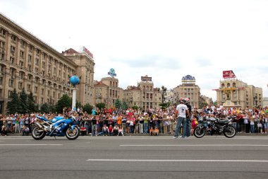 Motorcu toplantı ve gösteri kiev şehri gün