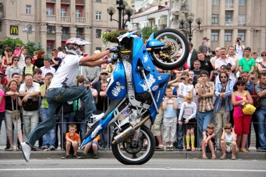 Motorcu toplantı ve gösteri kiev şehri gün