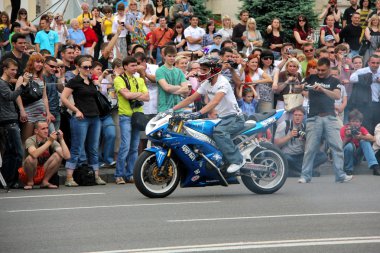 Motorcu toplantı ve gösteri kiev şehri gün