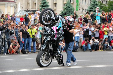 Motorcu toplantı ve gösteri kiev şehri gün