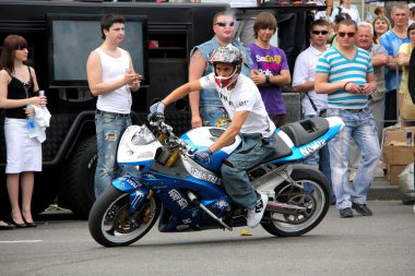 Motorcu toplantı ve gösteri kiev şehri gün