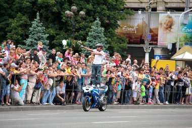 Motorcu toplantı ve gösteri kiev şehri gün