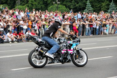 Motorcu toplantı ve gösteri kiev şehri gün