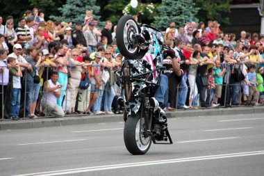 Motorcu toplantı ve gösteri kiev şehri gün