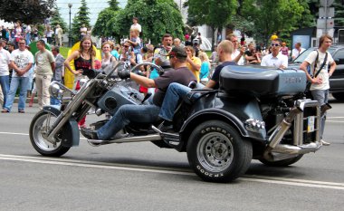 Motorcu toplantı ve gösteri kiev şehri gün