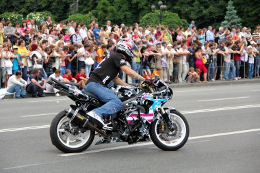 Motorcu toplantı ve gösteri kiev şehri gün