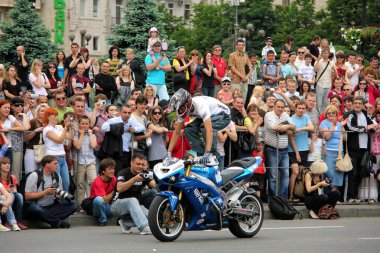 Motorcu toplantı ve gösteri kiev şehri gün