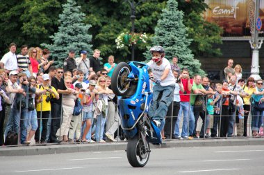 Motorcu toplantı ve gösteri kiev şehri gün