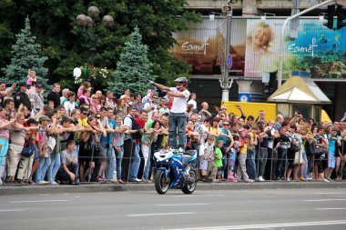 Motorcu toplantı ve gösteri kiev şehri gün