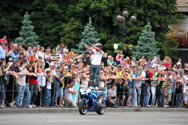 Motorcu toplantı ve gösteri kiev şehri gün