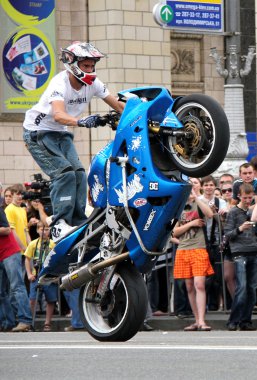 Bikers meeting and show on Kiev City Day clipart