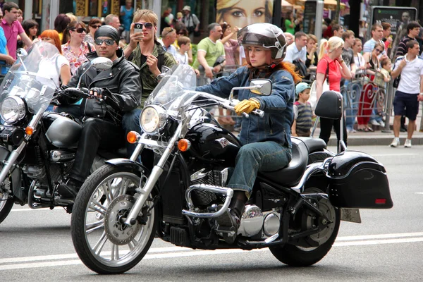 stock image Bikers meeting and show on Kiev City Day