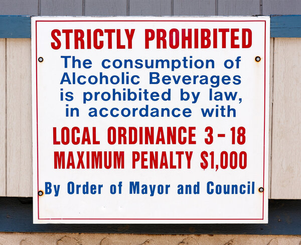 Alcohol Consumption Prohibited Sign