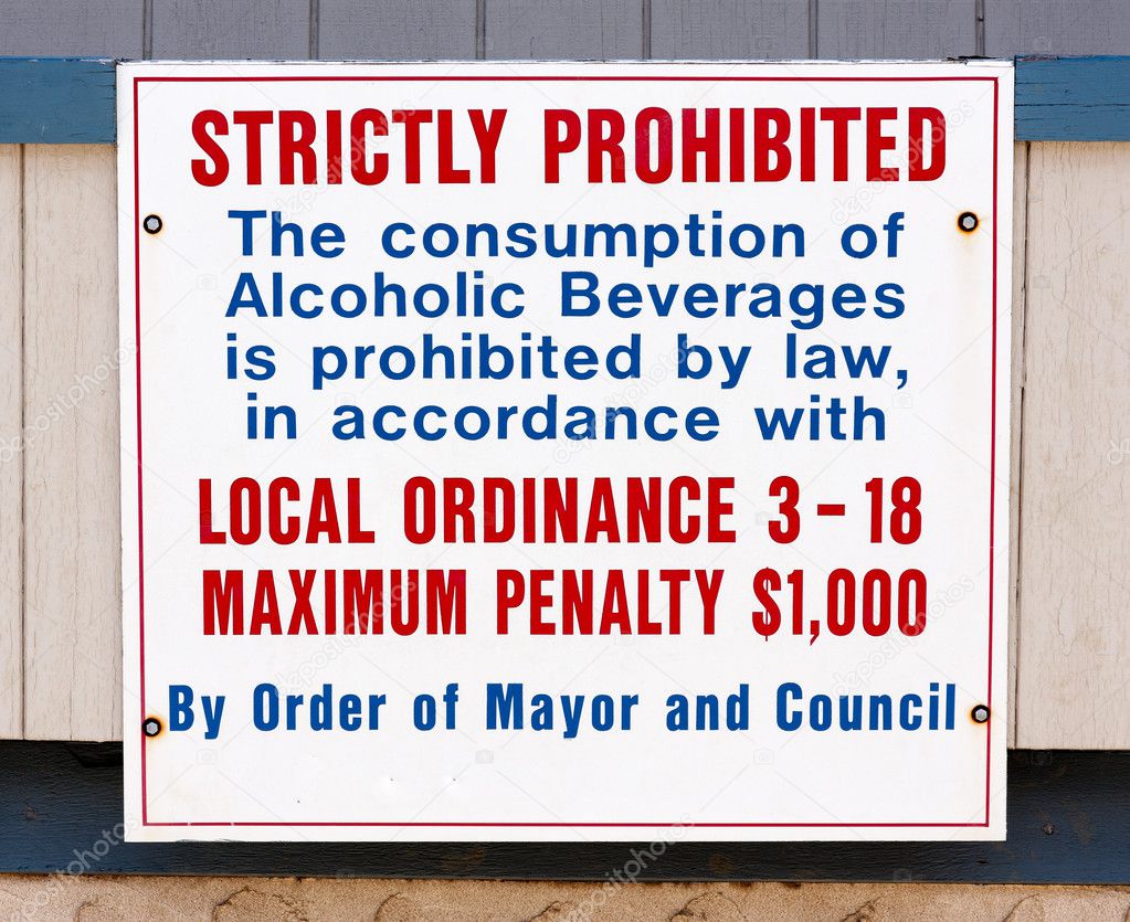 Alcohol Consumption Prohibited Sign