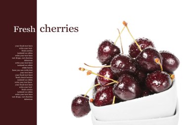 Fresh cherry berries clipart