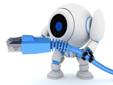 Robot and cable net clipart