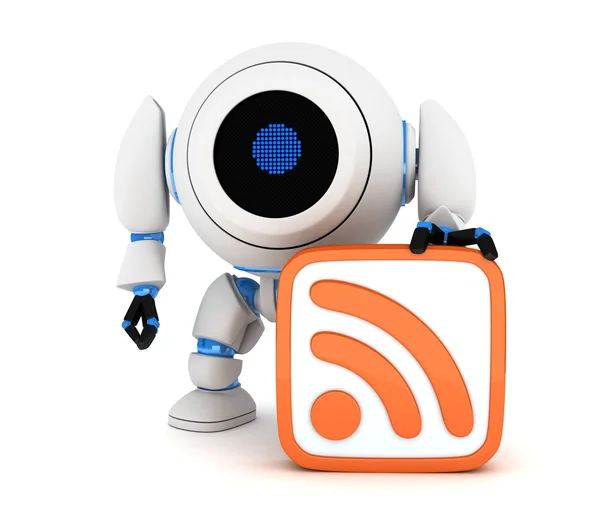 Robot and symbol RSS — Stock Photo, Image