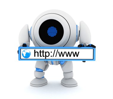 Robot and www address clipart