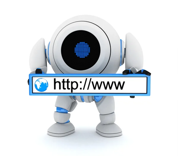 Robot och www adress — Stockfoto