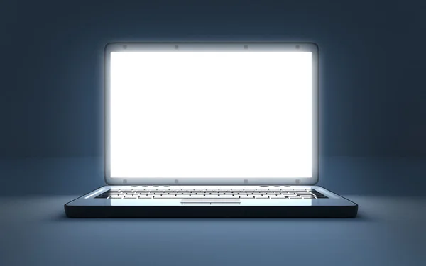 Laptop i mörkret — Stockfoto