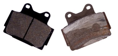 New and worn brake pad clipart