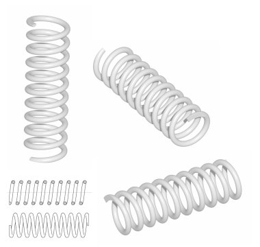 3D render of coil spring clipart