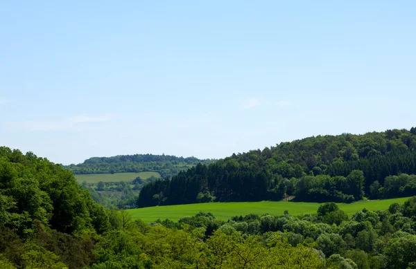 Zelená krajina v pohoří eifel (Německo) — Stock fotografie