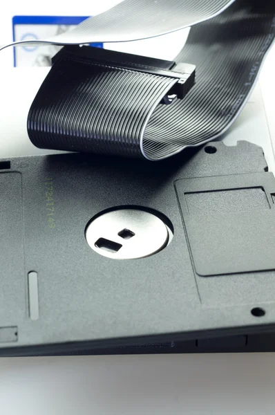 The floppy drive and floppy disk — Stock Photo, Image