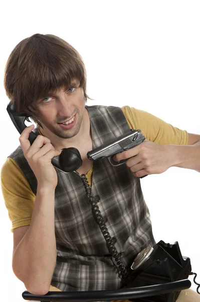 Phone terrorist — Stock Photo, Image